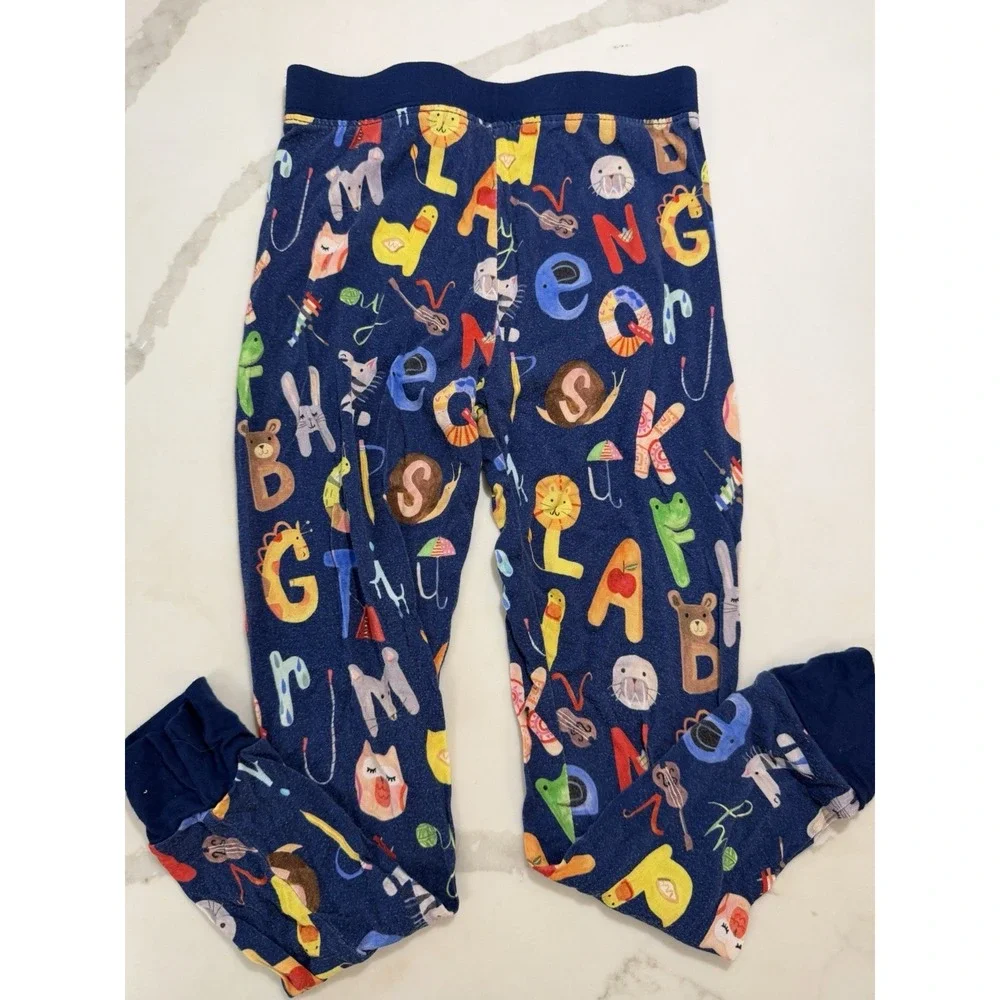 Little Sleepies Pajama Set Dino Top 4T / Alphabet Animals Pants 3T Bamboo